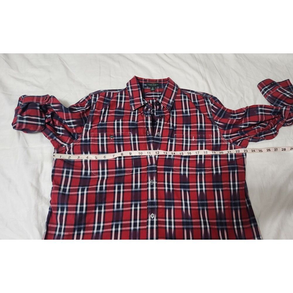 LRL Lauren Jeans Co Ralph Lauren Women's Size XL Plaid Shirt Button Up Red Plaid - Picture 7 of 7